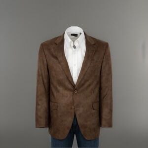 Pinto Ranch Coppley Brown Polyester Leather Micro Fiber Sport Coat Western 50T